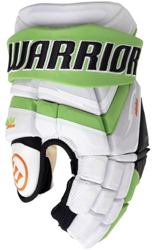 Warrior Alpha Deluxe Senior Gants de hockey sur glace Blanc/vert 33 cm