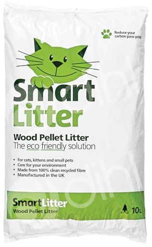 Smart Pet 10L Premium Quality Wood Based Cat Litter Pellets, 3 Times More Absorbent than Ordinary Litter, Odour Control, FSC Approved UK Sourced and Manufactured, Biodegradable, 10 Litre, 5.5 KG