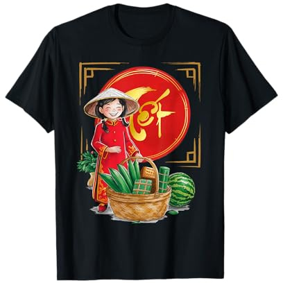 Año Nuevo Vietnam Tet Holiday Traje Tradicional Ao Dai Camiseta
