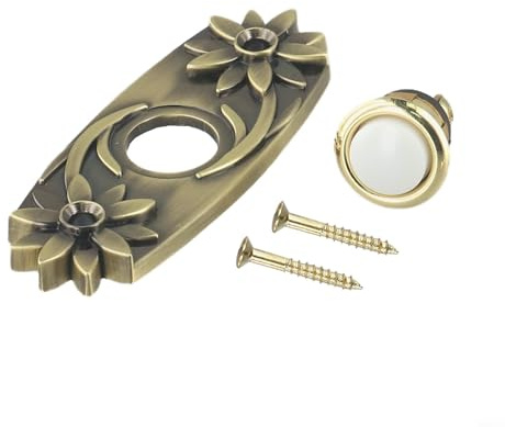 Campanello pulsante in metallo solido bronzo illuminato ricambio per tradizionali campanelli cablati esterni resistente alle intemperie facile da installare 3 x 2,3 x 1,3