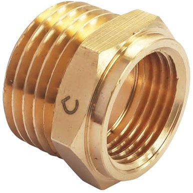 SOMATHERM FOR YOU, Réduction laiton brut Mâle 15/21 - Femelle 12/17, raccord durable et résistant à la corrosion, compatible avec tous raccords filetés, étanchéité facile