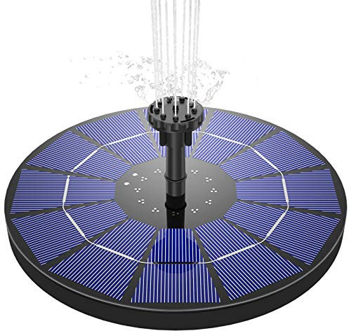 AISITIN 3,5W Solar Springbrunnen Solar Teichpumpe mit Solar Panel Eingebaute Batterie Wasserpumpe Solar Schwimmender Fontäne Pumpe mit 6 Fontänenstile für Garten, Vogel-Bad,Teich,Fisch-Behälter