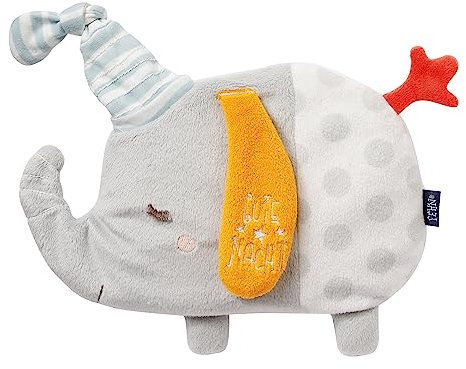 Fehn Wärmetier Elefant Kuscheltier - wohltuendes Baby Traubenkernkissen in niedlicher Elefant Stofftier Optik und Glow-in-the-dark Effekt - Wärmekuscheltier für Babys und Kleinkinder ab 0+ Monaten