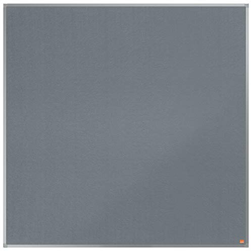 Nobo Felt Noticeboard, 1200 x 1200 mm, Aluminium Trim, Corner Wall Mounting, Essence Range, Grey, 1915457
