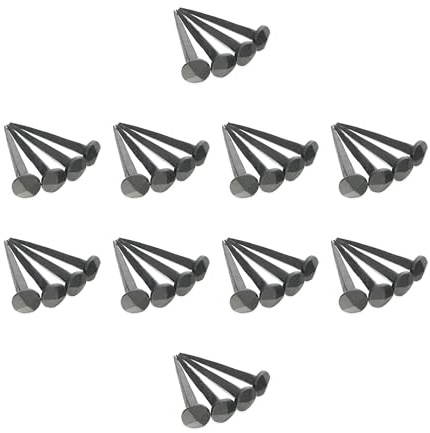 Chiodi in ferro forgiati a mano, tradizionali 40 pezzi (1 kg), testa rotonda rustica in ferro nero, 20 mm/75 mm, chiodi decorativi per porte e mobili