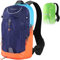 MUPAS Fahrradrucksack klein für Damen & Herren -Wasserdichter Ultraleichter +14 Zoll Laptopfach,mit Regenkappe/Helmüberzug/Handytasche und stylische Reflexstreifen, für Wandern(Orange Blau)