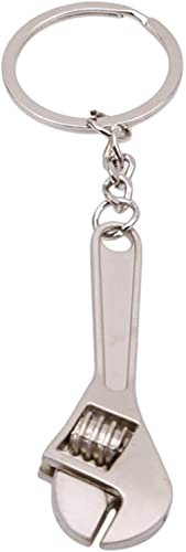 Mini clé à molette multifonction réglable en métal - Porte-clés - Outil de poche réglable - Taille M - Métal argenté et autres pierres précieuses