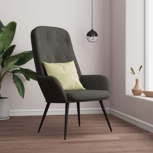 ZEYUAN Sillón de Relax, Butaca, Sillon Orejero, Sillon Lactancia, Sillones para Personas Mayores, Butacas De Cine, Sillon Individual, de Terciopelo Gris Oscuro