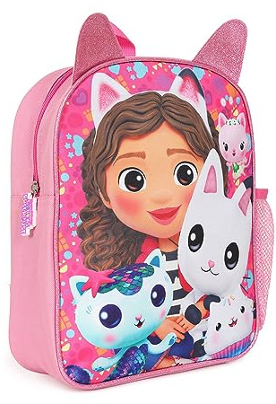 Gabby's Dollhouse Sac à dos, sac à dos pour enfants, cartable, sac à dos rose