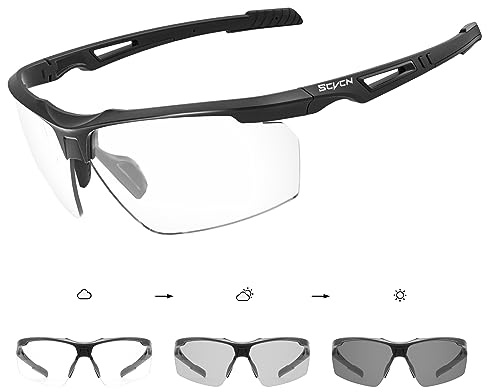 SCVCN Photochromique Lunette de Cyclisme Sport Homme Femme Transparente Vélo VTT UV400 Pêche Course Conduite Pêche Volleyball Golf Softball 04