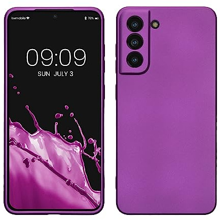 kwmobile Case kompatibel mit Samsung Galaxy S21 FE Hülle - Schutzhülle aus Silikon metallisch schimmernd - Handyhülle Metallic Violett