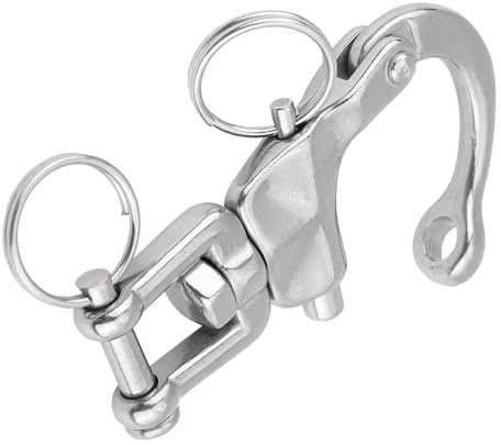 Joyzan Swivel Snap Shackle, Stainless Steel Anchor Rigging Quick Release Swing Hooks Heavy Duty Shackles Boat Jaw Swivel Eye Bail for Marine Sailboat Spinnaker Halyard Sailing Yacht Hardware Parts