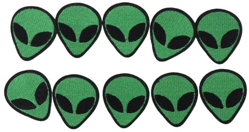 10PCS Alien Iron on Patches, Universe Alien Embroidered Patches, Sew On/Iron on Decorative Appliques for Jackets Clothes DIY