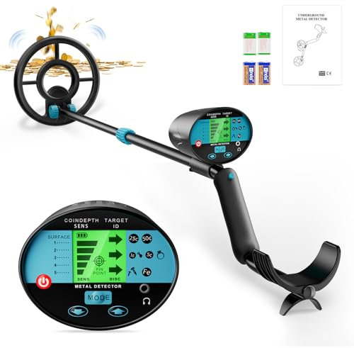 Trsaow Detector de Metales portátil para niños y Adultos, Detector de Metales Profesional de Punta con Bobina de investigación Impermeable para Descubrimiento y Aventura