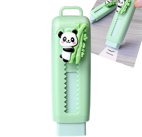 Ruwshuuk Push Pull suddgummi, barn tecknad panda push pull Slide pennsuddgummin | sött gummi skolmaterial för att skriva, måla, rita rent verktyg