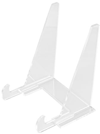 Nicear Supporto per libri in acrilico, supporto per espositore, base trasparente per libri illustrati, piatto decorativo, vassoio per foto (12 x 10,5 x 15 cm)