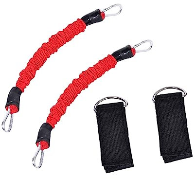 Toddmomy Bandas De Resistencia para Tobillos y Piernas Rojas De Látex Natural Ajustables para Entrenamiento De Fuerza, Agilidad y Rehabilitación Gimnasio y Casa
