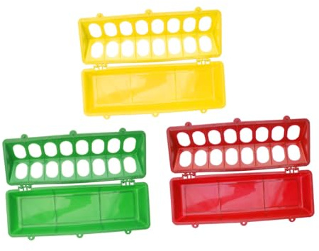 SHINEOFI 3 pièces Mangeoire pour Poulets et Pigeons Anti-gaspillage avec Multi- Bac à Nourriture pour Volaille et Cailles Conteneur Alimentaire Sécurisé et Facile à Couleur Aléatoire