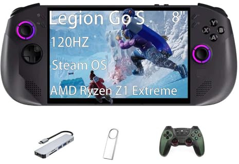 Lenovo Legion Go S Handheld Gaming Console, 16GB RAM 1TB SSD, Steam OS, AMD Ryzen Z2 Go, 8 120Hz IPS LCD Touch Screen, with GSF Kit