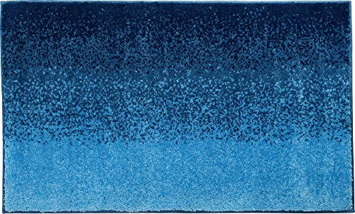 Erwin Müller Badematte, Badteppich, Badvorleger blau Größe 70x120 cm - rutschhemmend, weich und flauschig, für Fußbodenheizung geeignet