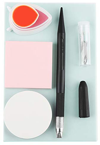 Rubber Stamp Carving Kit, Stempel Carving Block Handcraft Stempel Making Set mit Inkpad DIY Crafts Making