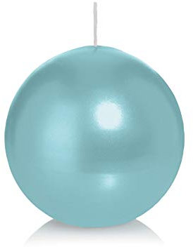 Wiedemann Kerzen Kugelkerzen Türkis Ø 80 mm, 6 Stück, rußarm, tropffrei, hochwertiger Docht