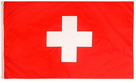 Aricona Schweiz Flagge 90x150cm - wetterbeständige Fahne mit Messingösen, 100% Polyester, robuste Doppelnaht & in lebendigen Farben - ideal für Flaggen-Liebhaber