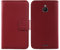 Gukas Echt Leder Tasche Für Nokia 6300 4G 2.4 TPU Silikon Hülle Handy Flip Lederhülle Handyhülle Brieftasche Kartenfächer Schutz Premium Case Cover Etui (Dark Rot)
