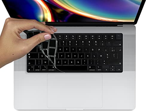 MyGadget tangentbordsskydd AZERTY för Apple MacBook Pro 14 & 16 tum [från 2021 - M1] Air 13 [från 2022 - A2681 M2] Air 15 [från 2023 - A2941] - film för franskt tangentbord - tangentbordsskydd svart