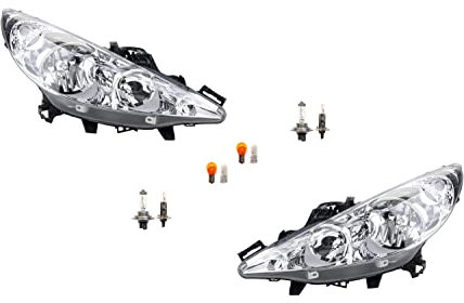 Johns, passend für Peugeot 207 Scheinwerfer 02/06- mit Leuchtmitteln Set links & rechts