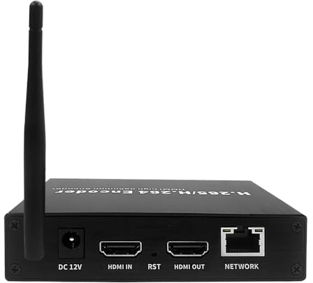 EXVIST H.265 1080P 60FPS WiFi HDMI videokodare med HDMI I/O, Audio I/O, stöder HLS RTMP SRT UDP, Compatible with ONV/HK, för IPTV Live Streaming till YouTube Facebook Vimeo etc.