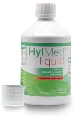 HylMed HA liquid, hochdosierter Hyaluron Drink mit Kollagen, Zink, Vitaminen A, C, B2, B3, Biotin als 50-Tage-Anwendung