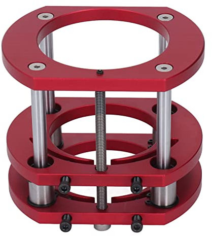 Asixxsix Router-Hebebasis, Aluminiumlegierung, Edelstahl, 4-Backen-Klemmung, DIY-Frästisch-Hebesystem, Tragbares, Kompaktes Fräswerkzeug-Set für Hochpräzise Holzbearbeitung, Rot