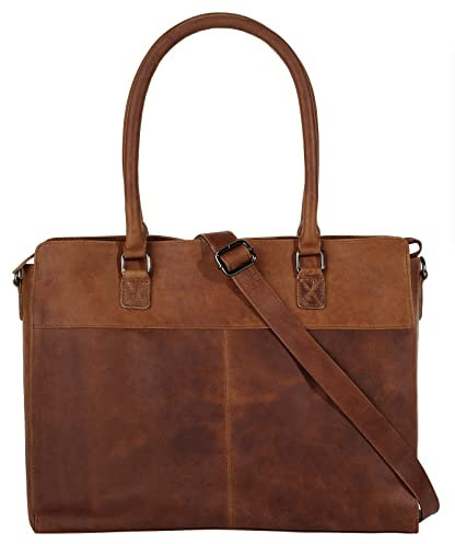 Cluty Shopper Echt Leder Damen | Smartphonefach, Handtasche aus Rindleder, Umhängetasche mit Reißverschluss, Shopper mit verstellbarem Gurt | 021714