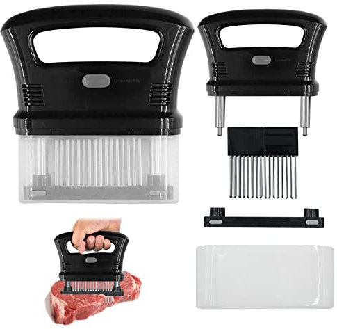Nizirioo Attendrisseur de viande Steaker - En acier inoxydable - Avec 48 lames - Pour adoucir le bœuf, le poulet, le porc