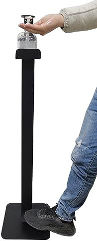 Handsprit hållare, desinfektionsmedel vätska fotpedal tvål/geldispenser golvstativ, 105 cm hög, skolor/sjukhus/restauranger