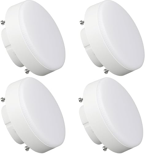RTDHO GX53 LED Bulb,7W 3000K Warm White GX53 Spot Lights Bulbs,Replace 45W Halogen or CFL Bulbs 630 Lumens Non Dimmable Outdoor Light Kitchen Under Cabinet Lighting Pack of 4