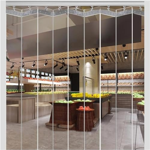 Cortina de Tiras de PVC Resistente para Puertas divisorias de fábricas y garajes, de 1,5 mm de Grosor y 1,5 x 2,2 m, con diseño de Empuje y tracción.