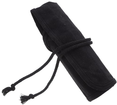 JOINPAYA Étui à Pinceaux en Toile Noir Grand Format 20 Emplacements Rangement Organisé pour Pinceaux Aquarelle Gouache et Peinture à L’Huile Paquet Portable pour Artistes et Voyages