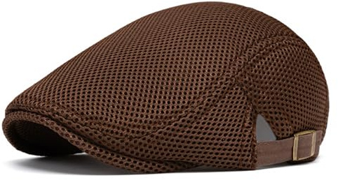 Lrastok Coffee Mens Mesh Cap Flat Ivy Gatsby Newsboy Beret Driving Hat Adjustable Breathable Summer Hats
