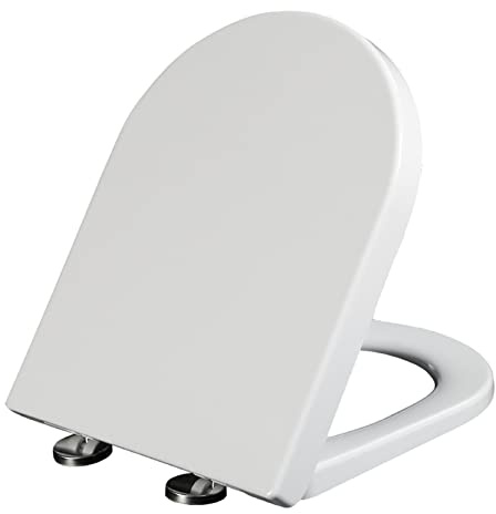 Tapa De Inodoro con Asiento En Forma De D De Cierre Suave, Color Y De Colores, con Bisagra Ajustable De Liberación Rápida.