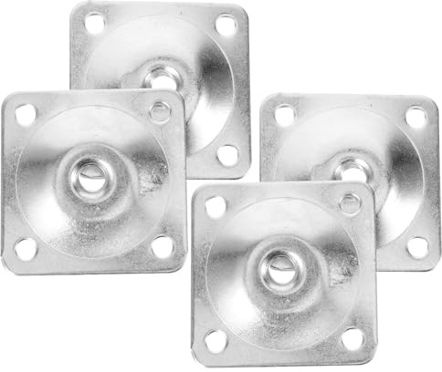 Toyvian 4pcs Silver Iron Leg Attachment Plates for Sofa and Seat Furniture Connectors, Sturdy and Safe Mounting Plates for Long-term Use in Home or Office