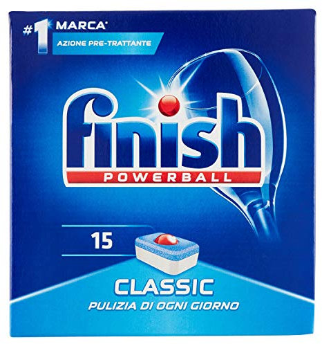 Finish Classic - Pastillas para lavavajillas, regular, 4 paquetes de 15 pastillas