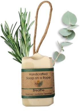 Soap On A Rope - Breathe - Plastic Free - Vegan - Palm Free - Handmade in Devon UK (SW England)