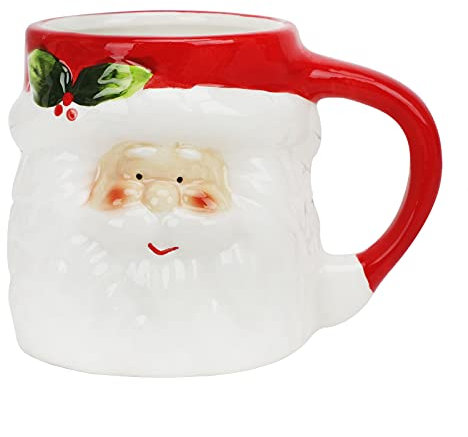 JIAHG Weihnachtstasse Weihnachtsbecher Schneemannbecher 400ml Weihnachtsmann Keramik Kaffeetasse Teetasse Milchtasse für Heiß- & Kaltgetränke (Weihnachtsmann)