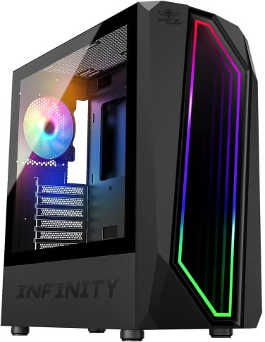Spirit Of Gamer - INFINITY ARTIC | Case PC Gaming ATX | Case Mid Tower RGB con Pareti Laterali in Vetro Temperato | Compatibile con ATX, Micro ATX, ITX | 2 Ventole per PC da 120 mm con 1 ARGB