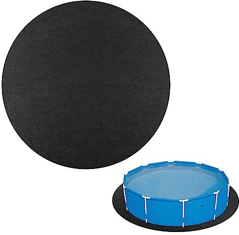 Pool Bodenplane, Schwimmbecken Matte Pool Bodenplane Faltbarer Boden Faltbarer Boden Poolmatte Für Aufstellpools Bis Ø 400 cm, Poolmatte Stabil & Reißfest, Schwarz