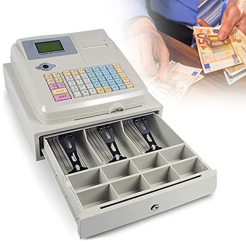 ZXSYYDS Registrierkasse für Kleine Unternehmen Multifunktionskasse，Digitale Registrierkasse mit 8 LEDs mit 48 Tasten,für Einzelhändler, Supermarkt