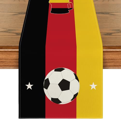 Artoid Mode Sport Deutschland Fußball Tischläufer, Waschbar Küche Esstisch Dekoration Drinnen Draußen Urlaub Party Dekor 40x140 cm