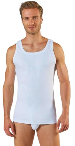 Liabel 3Pz Canottiere Uomo Cotone 100% ComfortFit | Morbidezza e Traspirabilità | Canottiera Uomo Ideali per Tutte Le attività (IT, Testo, XL, Regular, Regular, Bianco - 3pz)